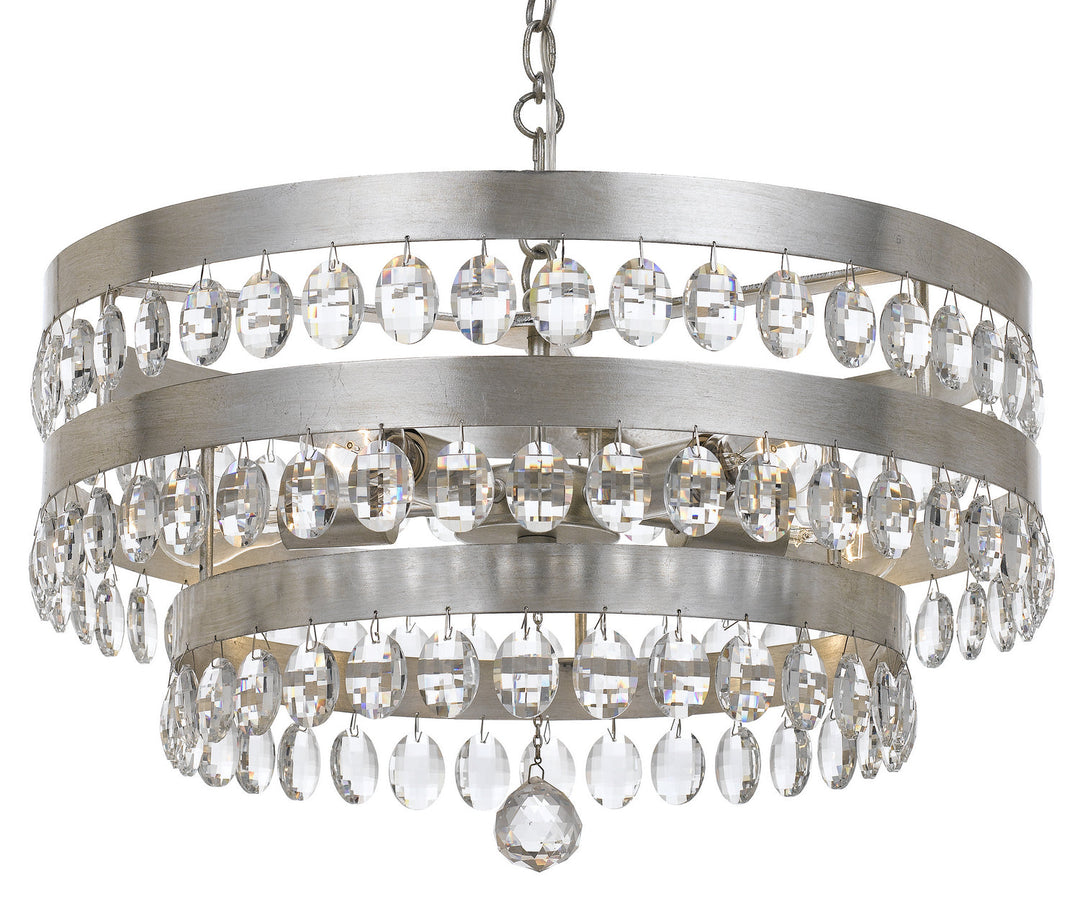 Crystorama Perla 6106-SA Chandelier Light - Antique Silver