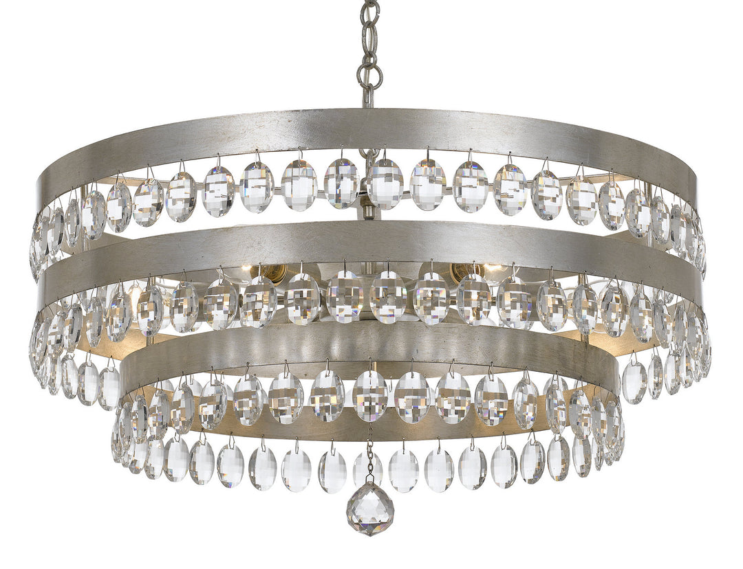 Crystorama Perla 6108-SA Chandelier Light - Antique Silver