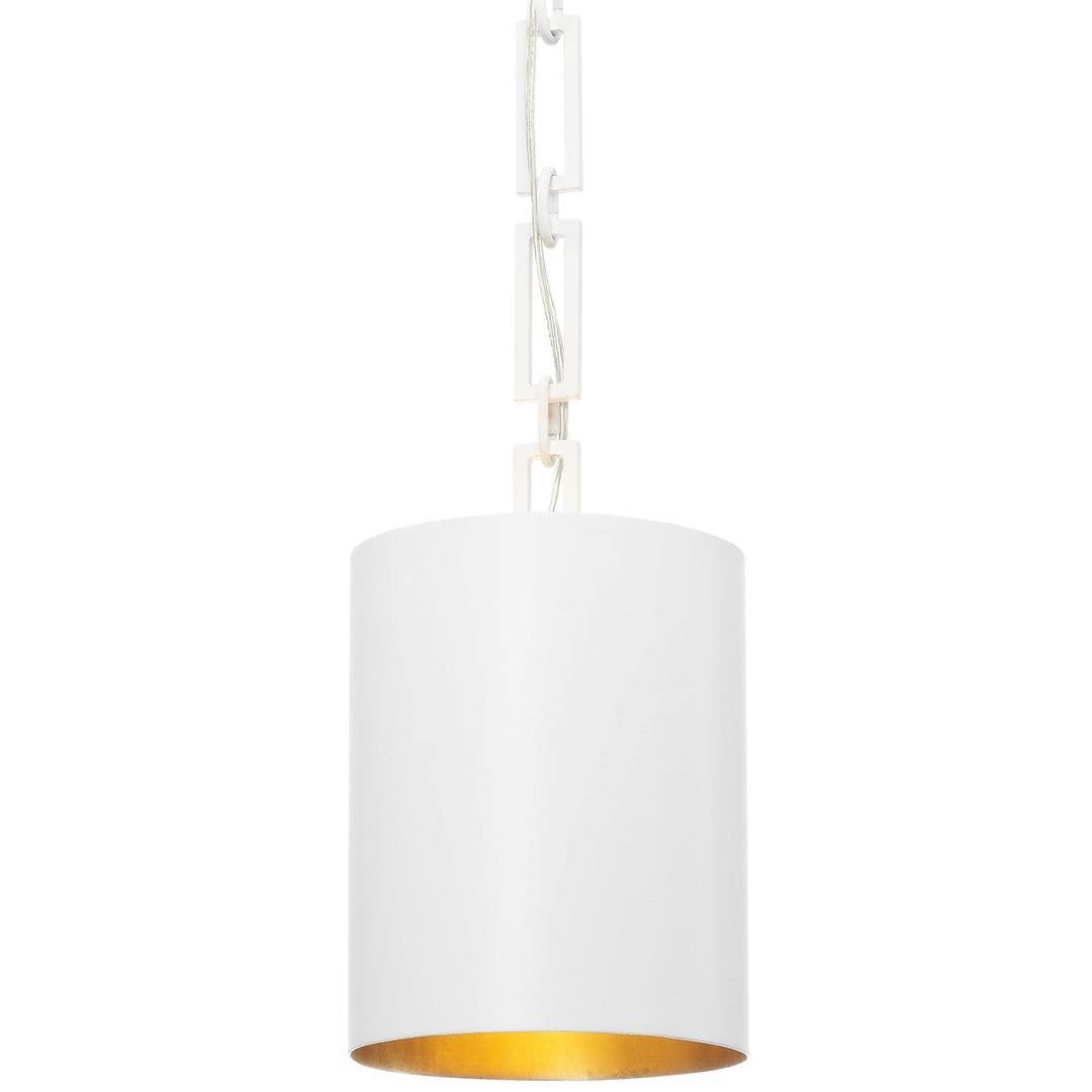 Crystorama Alston 8680-MT-GA Pendant Light - Matte White / Antique Gold