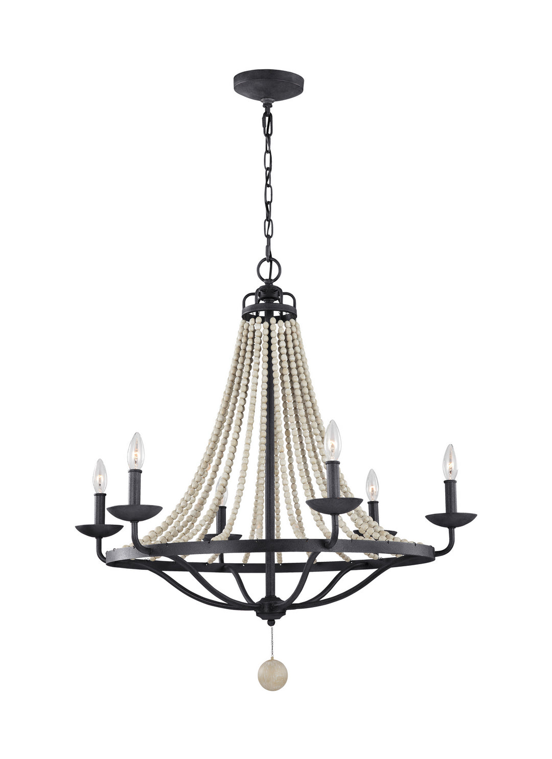 Visual Comfort Studio Nori F3129/6DWZ/DWG Chandelier Light - Dark Weathered Zinc / Driftwood Grey