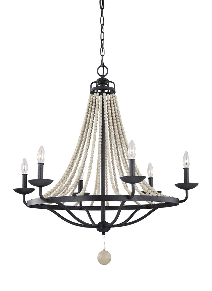 Visual Comfort Studio Nori F3129/6DWZ/DWG Chandelier Light - Dark Weathered Zinc / Driftwood Grey