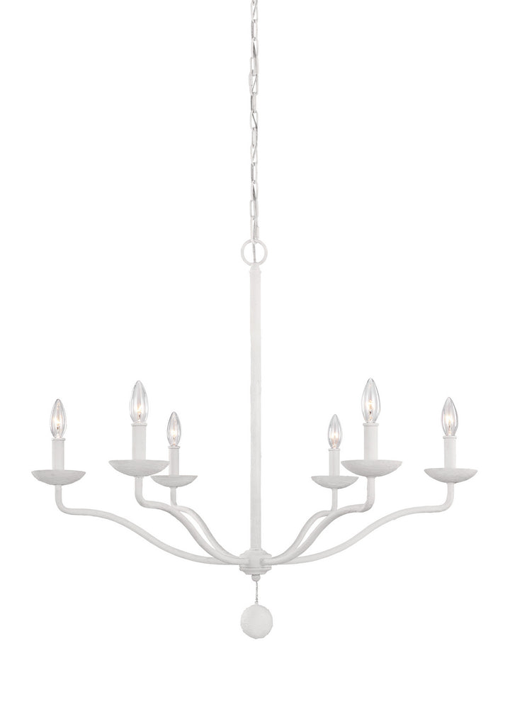 Visual Comfort Studio Annie F3130/6PSW Chandelier Light - Plaster White, nine-light Chandelier Light (34`` high) and three-light wall sconce light (24`` high). "/