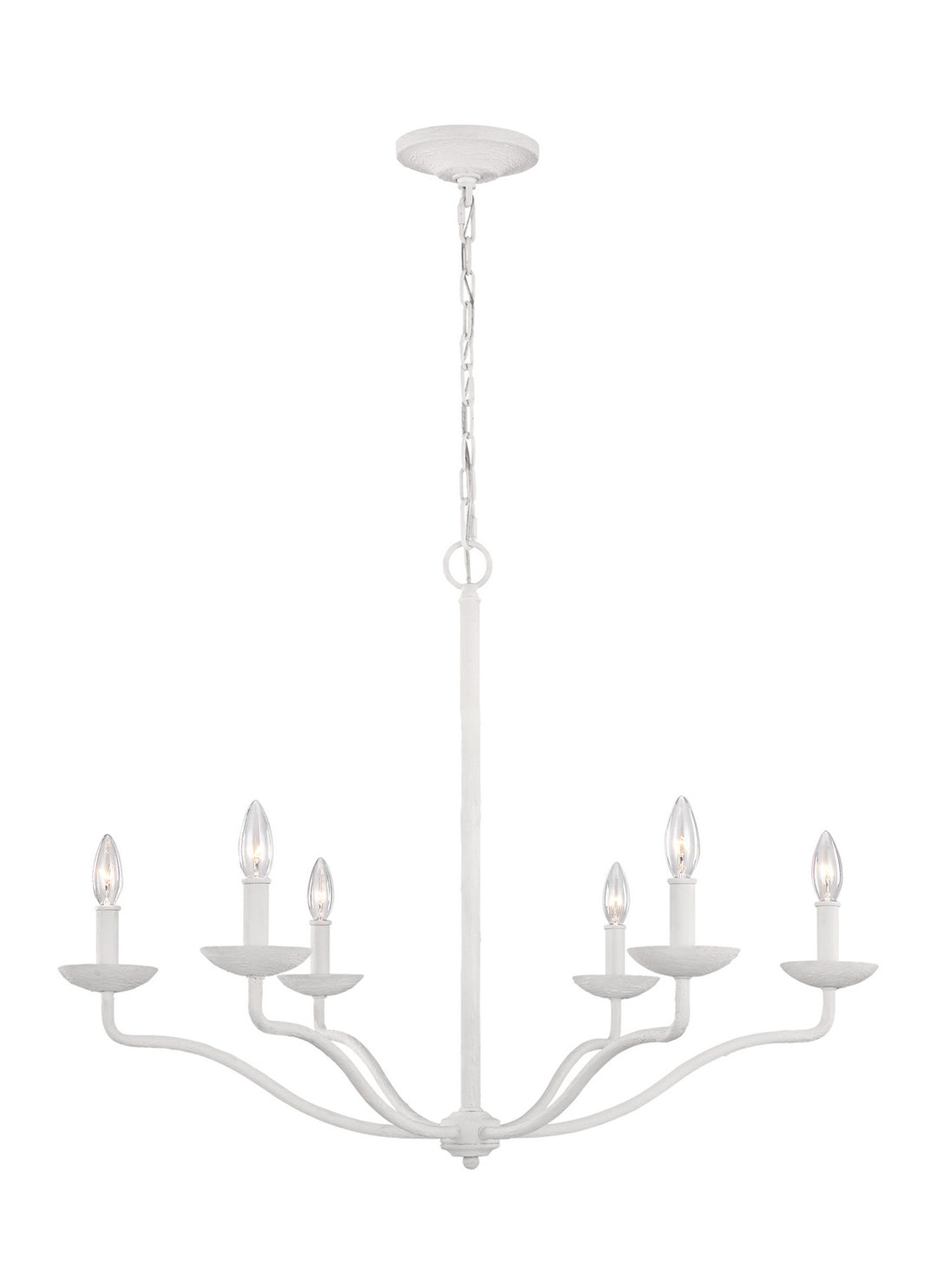 Visual Comfort Studio Annie F3130/6PSW Chandelier Light - Plaster White, nine-light Chandelier Light (34`` high) and three-light wall sconce light (24`` high). "/