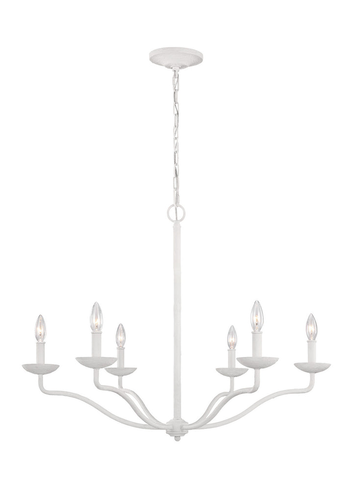 Visual Comfort Studio Annie F3130/6PSW Chandelier Light - Plaster White, nine-light Chandelier Light (34`` high) and three-light wall sconce light (24`` high). "/
