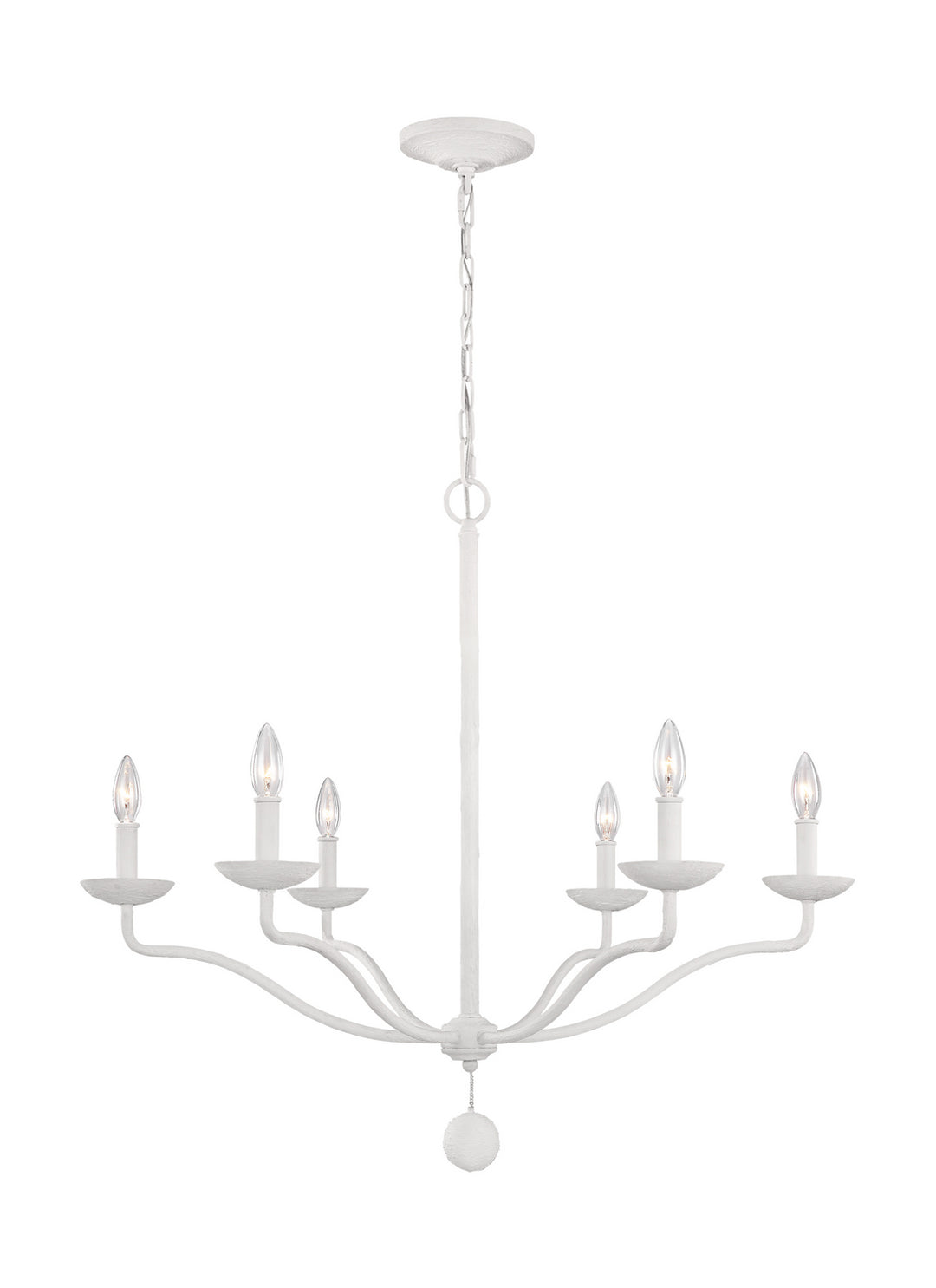 Visual Comfort Studio Annie F3130/6PSW Chandelier Light - Plaster White, nine-light Chandelier Light (34`` high) and three-light wall sconce light (24`` high). "/