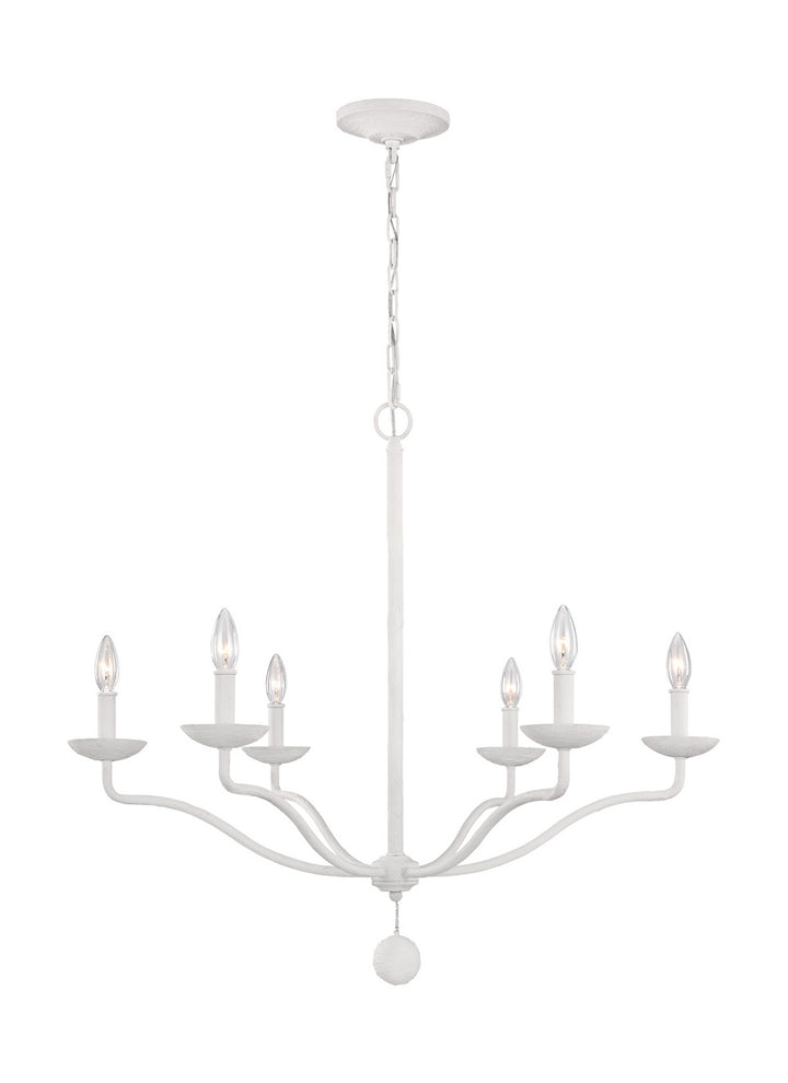 Visual Comfort Studio Annie F3130/6PSW Chandelier Light - Plaster White, nine-light Chandelier Light (34`` high) and three-light wall sconce light (24`` high). "/