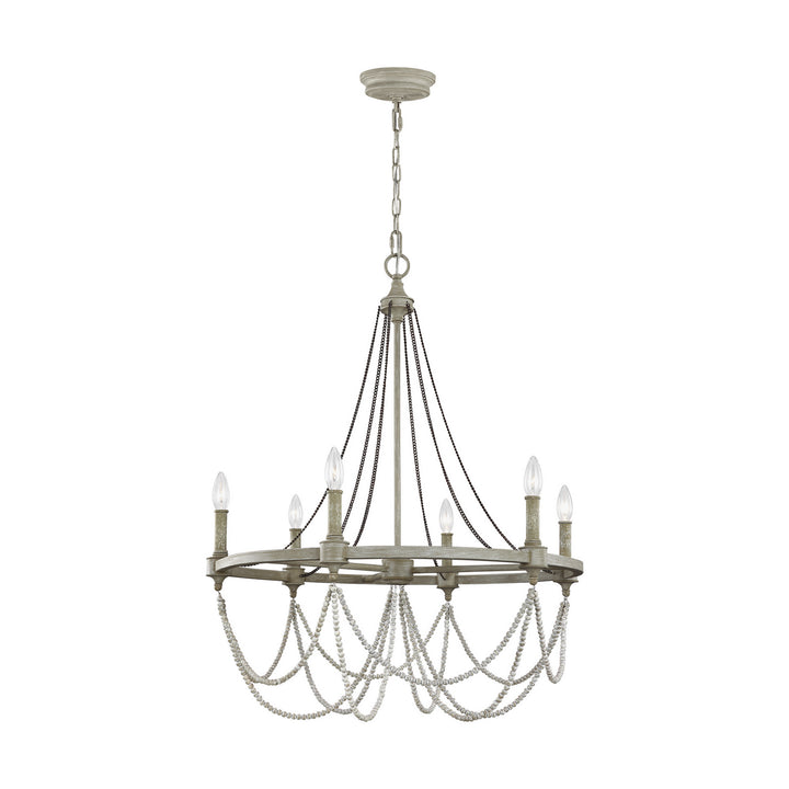 Visual Comfort Studio Beverly F3132/6FWO/DWW Chandelier Light - French Washed Oak / Distressed White Wood
