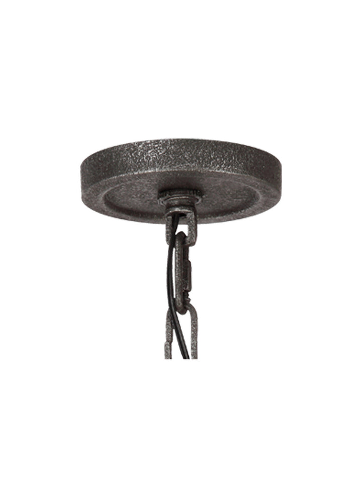 Visual Comfort Studio Angelo F3135/9DWK/SGM Chandelier Light - Distressed Weathered Oak / Slate Grey Metal