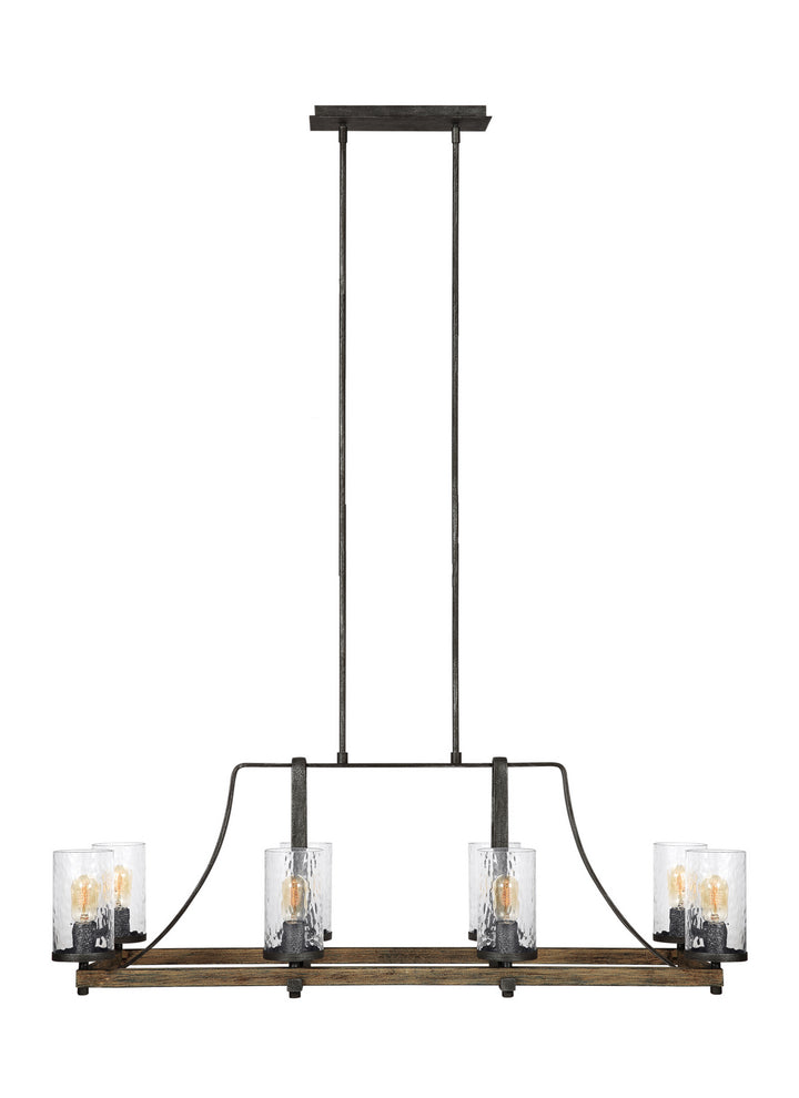 Visual Comfort Studio Angelo F3136/8DWK/SGM Pendant Light - Distressed Weathered Oak / Slate Grey Metal