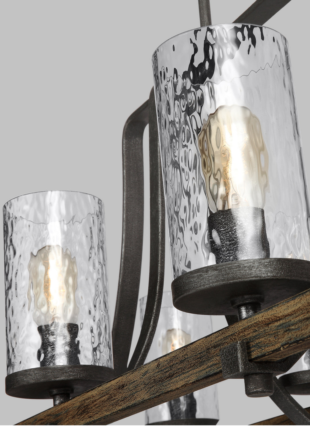 Visual Comfort Studio Angelo F3136/8DWK/SGM Pendant Light - Distressed Weathered Oak / Slate Grey Metal