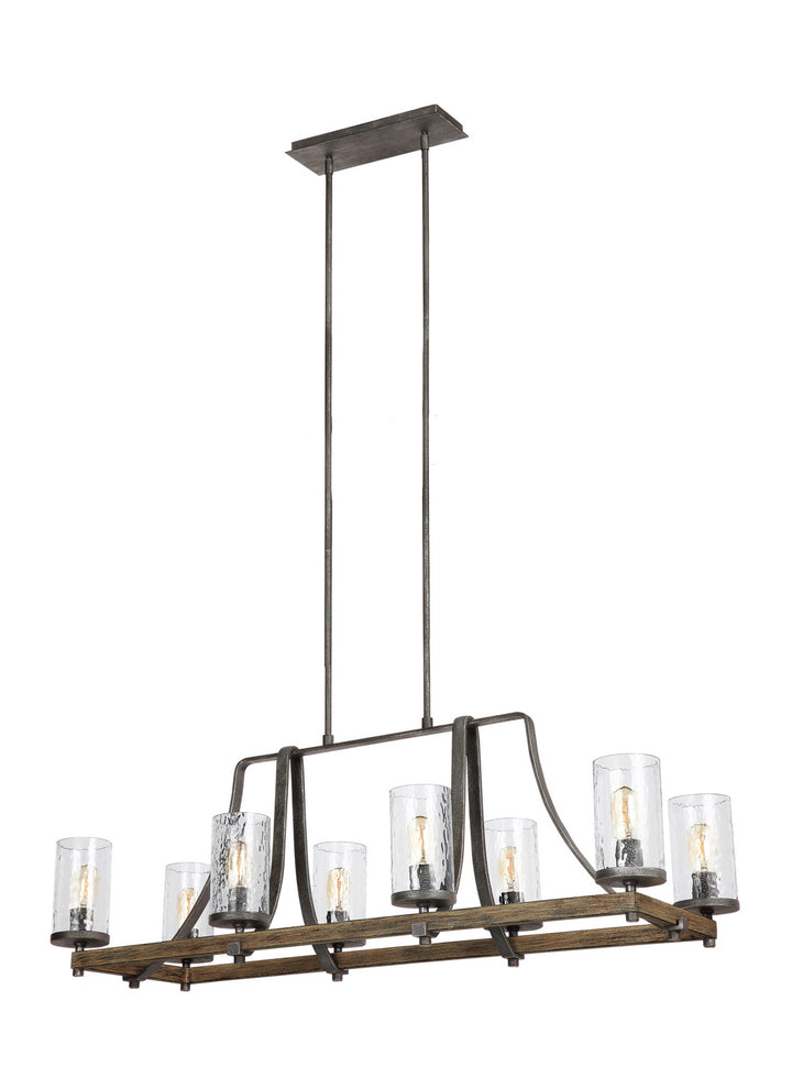 Visual Comfort Studio Angelo F3136/8DWK/SGM Pendant Light - Distressed Weathered Oak / Slate Grey Metal