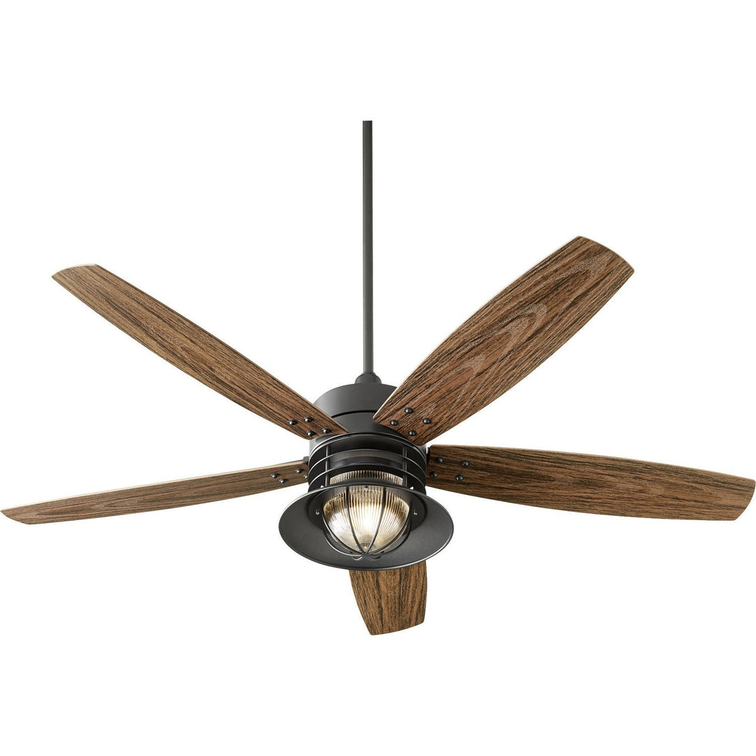 Quorum Portico 14605-69 Ceiling Fan - Textured Black, Walnut