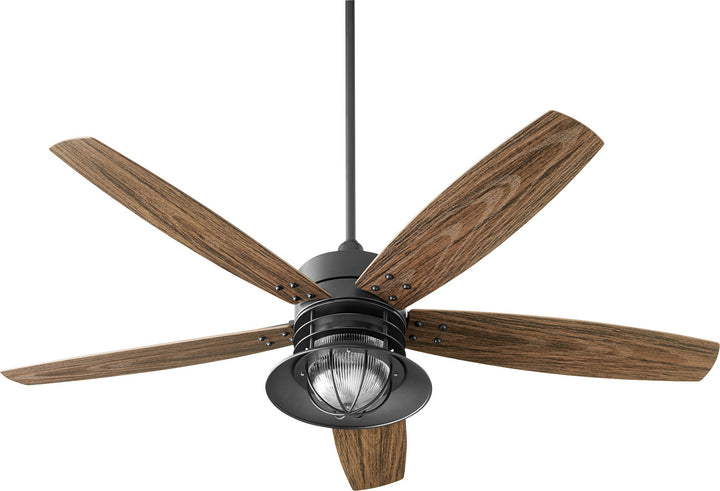 Quorum Portico 14605-69 Ceiling Fan - Textured Black, Walnut