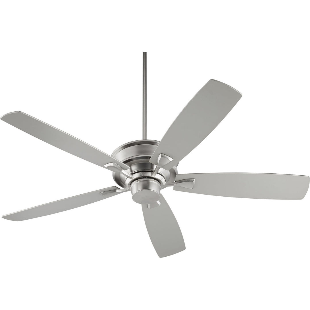 Quorum Alton 42605-65 Ceiling Fan 60 in. - Satin Nickel, Satin Nickel/Walnut