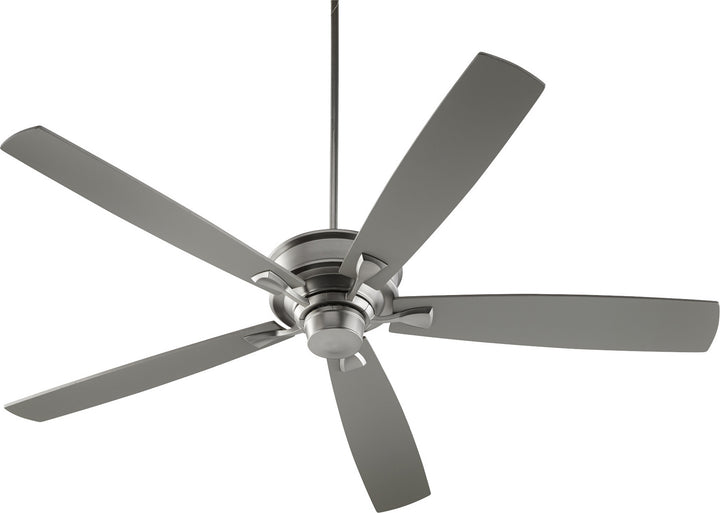 Quorum Alton 42705-65 Ceiling Fan 70 in. - Satin Nickel, Satin Nickel/Walnut