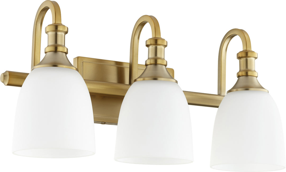 Quorum Richmond 5011-3-80 Bath Vanity Light 21 in. wide - Aged Brass