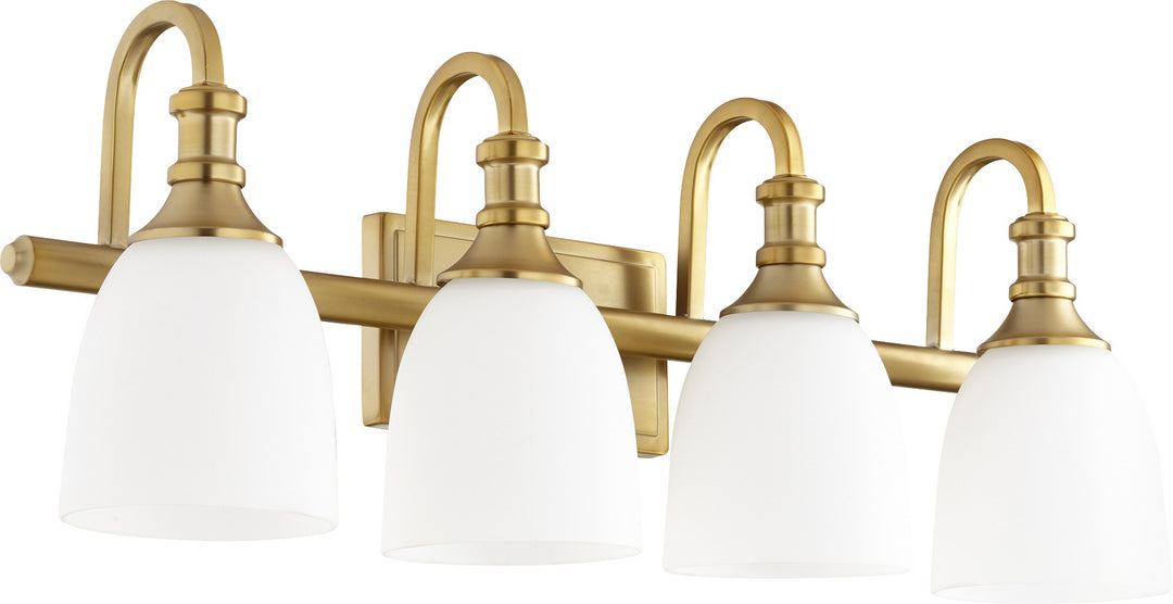 Quorum Richmond 5011-4-80 Bath Vanity Light 28 in. wide - Aged Brass