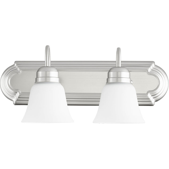 Quorum 5094 Vanities 5094-2-65 Bath Vanity Light 18 in. wide - Satin Nickel W/ Satin Opal
