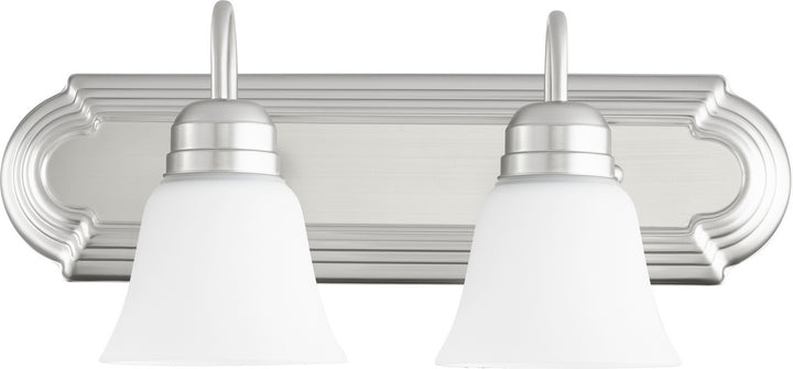 Quorum 5094 Vanities 5094-2-65 Bath Vanity Light 18 in. wide - Satin Nickel W/ Satin Opal