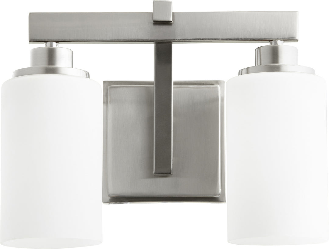 Quorum Lancaster 5207-2-65 Bath Vanity Light 14 in. wide - Satin Nickel