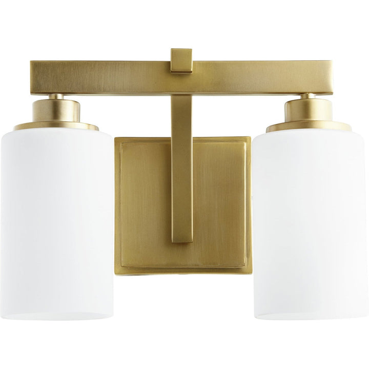 Quorum Lancaster 5207-2-80 Bath Vanity Light 14 in. wide - Aged Brass