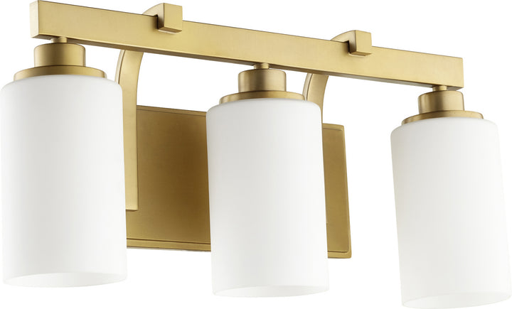 Quorum Lancaster 5207-3-80 Bath Vanity Light 20 in. wide - Aged Brass