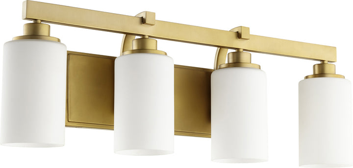 Quorum Lancaster 5207-4-80 Bath Vanity Light 28 in. wide - Aged Brass