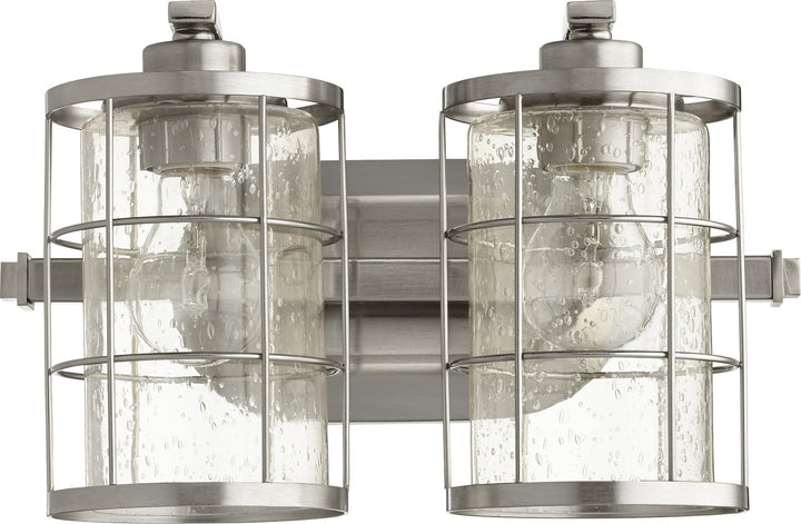 Quorum Ellis 5364-2-65 Bath Vanity Light 14 in. wide - Satin Nickel