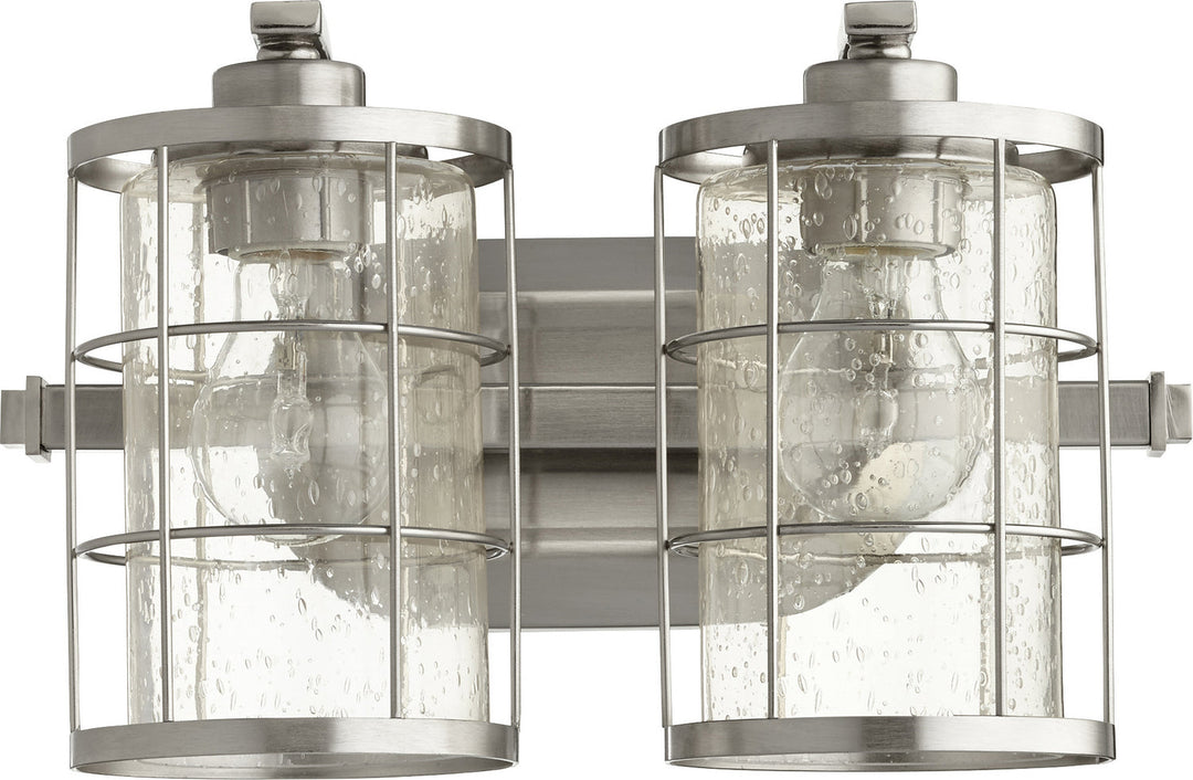 Quorum Ellis 5364-2-65 Bath Vanity Light 14 in. wide - Satin Nickel