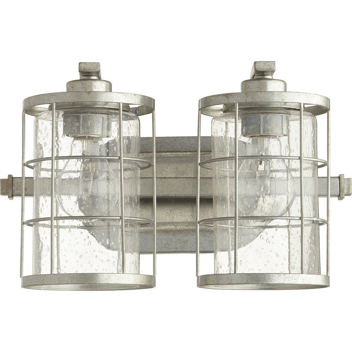 Quorum Ellis 5364-2-7 Bath Vanity Light 14 in. wide - Tumbled Steel
