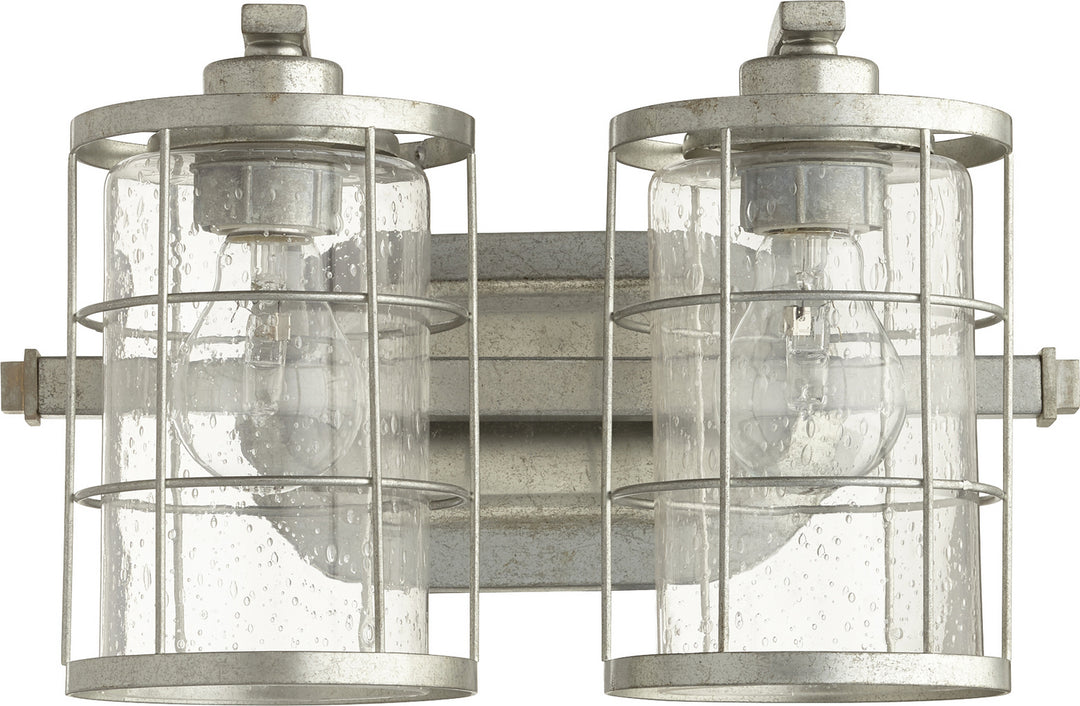 Quorum Ellis 5364-2-7 Bath Vanity Light 14 in. wide - Tumbled Steel