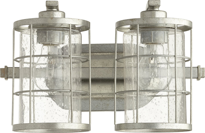 Quorum Ellis 5364-2-7 Bath Vanity Light 14 in. wide - Tumbled Steel