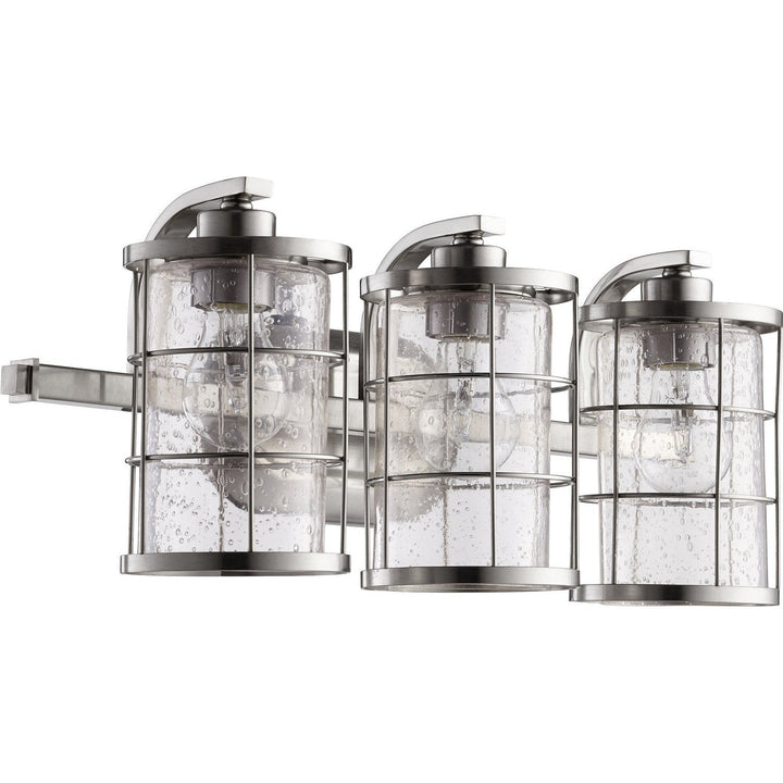 Quorum Ellis 5364-3-65 Bath Vanity Light 20 in. wide - Satin Nickel