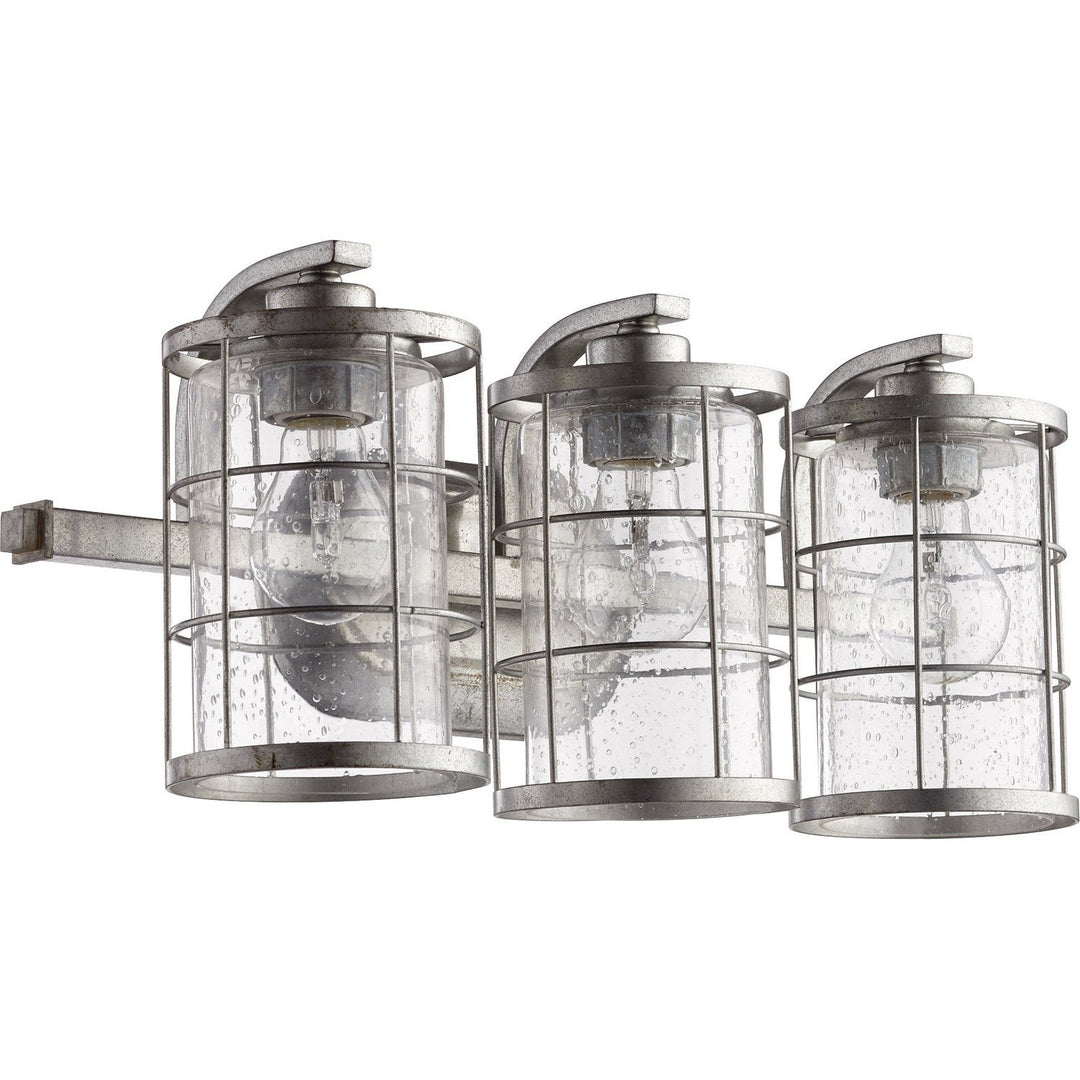 Quorum Ellis 5364-3-7 Bath Vanity Light 20 in. wide - Tumbled Steel