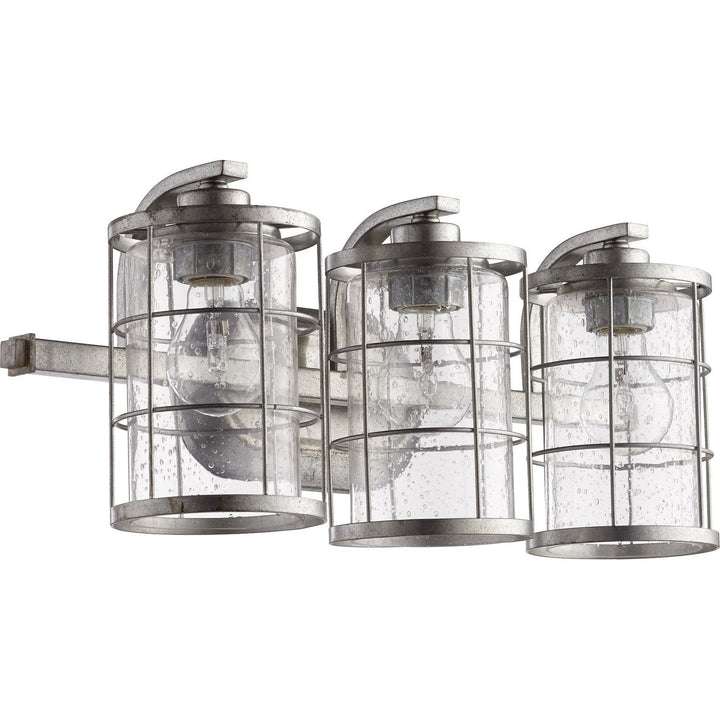 Quorum Ellis 5364-3-7 Bath Vanity Light 20 in. wide - Tumbled Steel