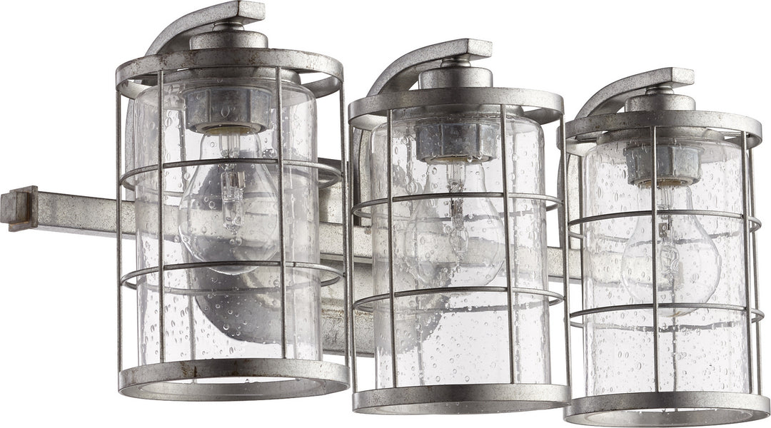 Quorum Ellis 5364-3-7 Bath Vanity Light 20 in. wide - Tumbled Steel