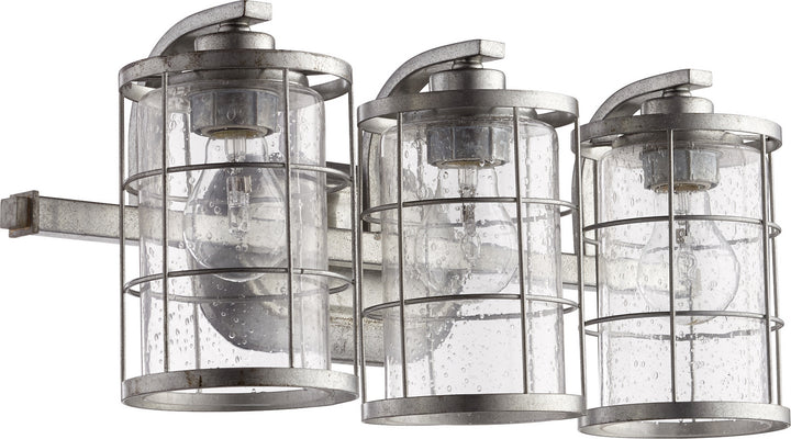 Quorum Ellis 5364-3-7 Bath Vanity Light 20 in. wide - Tumbled Steel