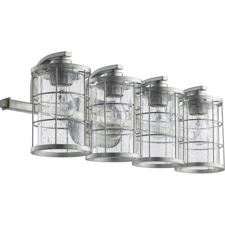 Quorum Ellis 5364-4-7 Bath Vanity Light 27 in. wide - Tumbled Steel