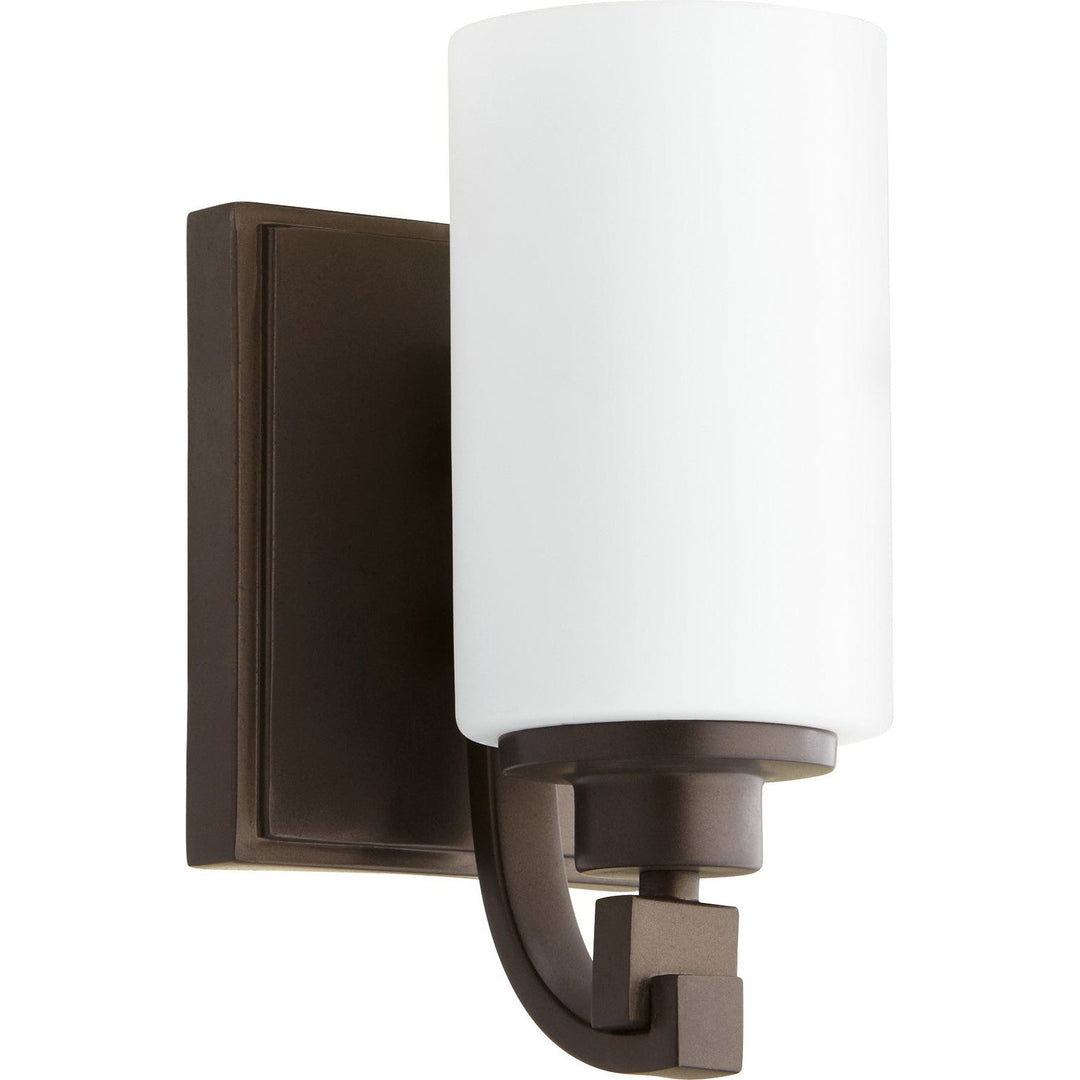 Quorum Lancaster 5407-1-86 Wall Sconce Light - Oiled Bronze, Black Walnut/Black Walnut/