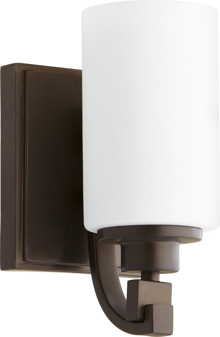 Quorum Lancaster 5407-1-86 Wall Sconce Light - Oiled Bronze, Black Walnut/Black Walnut/
