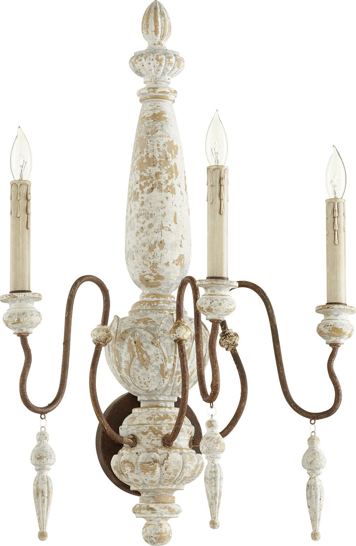 Quorum La Maison 5552-3-156 Wall Sconce Light - Manchester Grey W/ Rust Accents