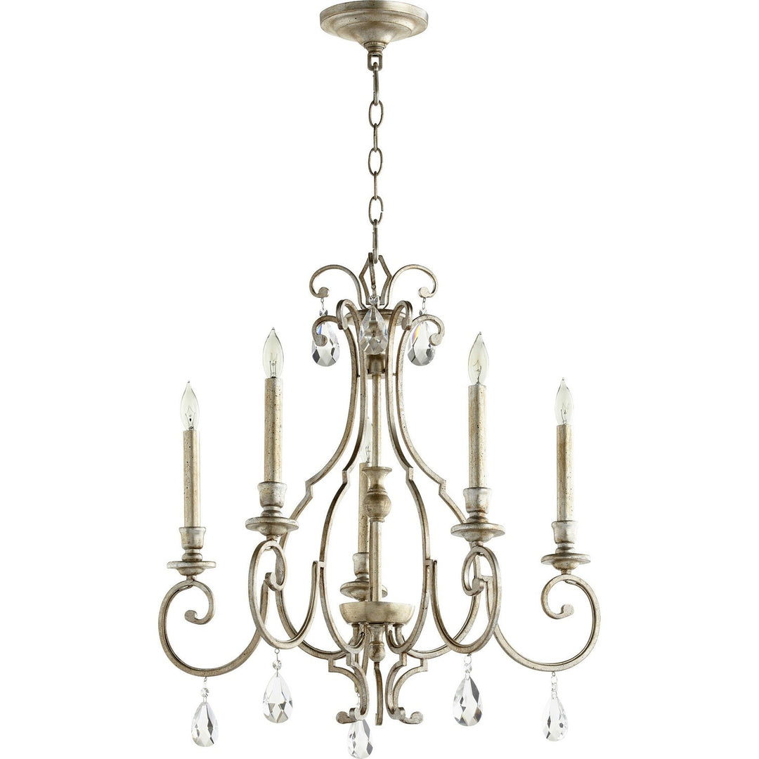 Quorum Ansley 6014-5-60 Chandelier Light - Aged Silver Leaf