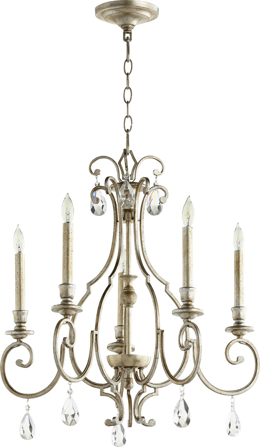 Quorum Ansley 6014-5-60 Chandelier Light - Aged Silver Leaf