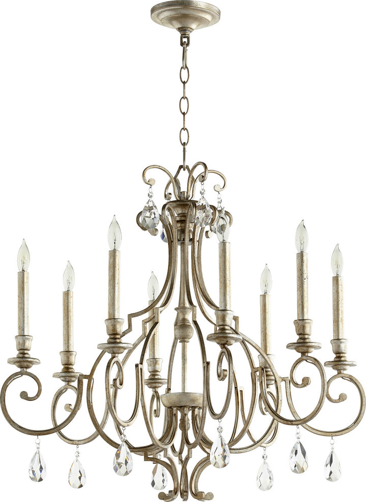 Quorum Ansley 6014-8-60 Chandelier Light - Aged Silver Leaf