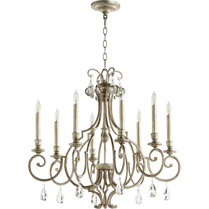 Quorum Ansley 6014-8-60 Chandelier Light - Aged Silver Leaf