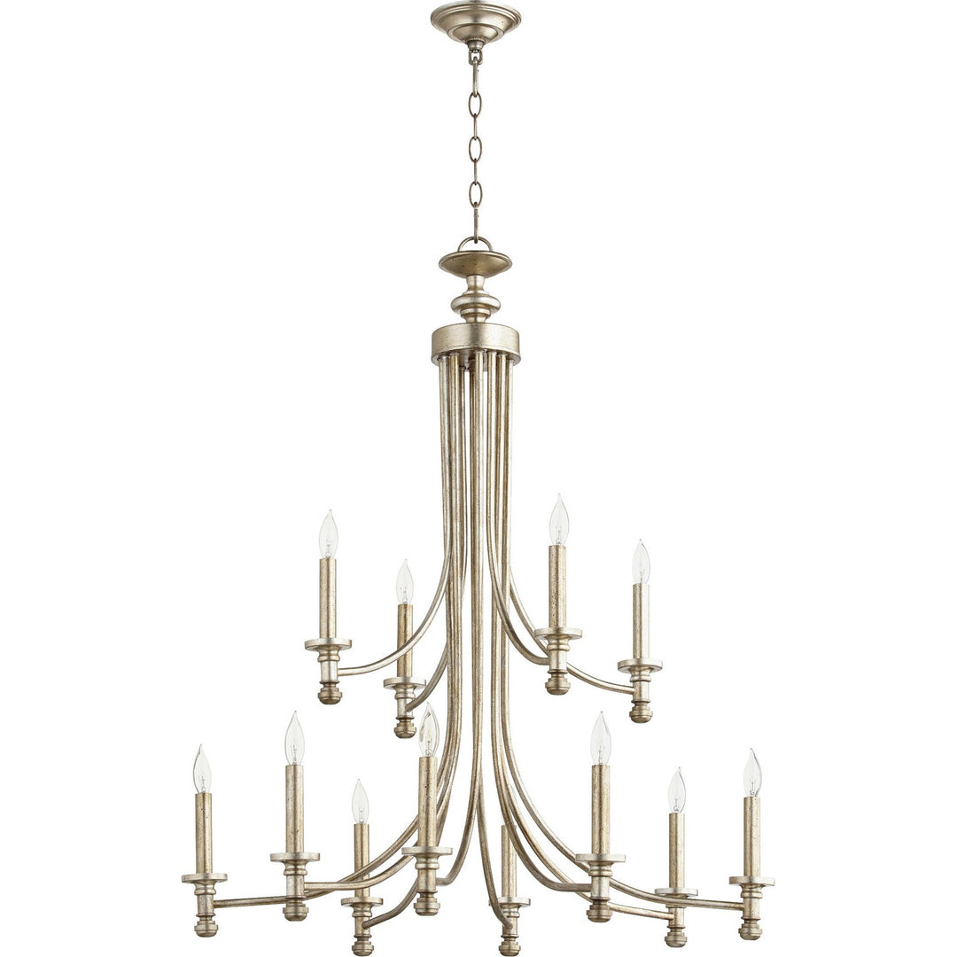 Quorum Rossington 6022-12-60 Chandelier Light - Aged Silver Leaf