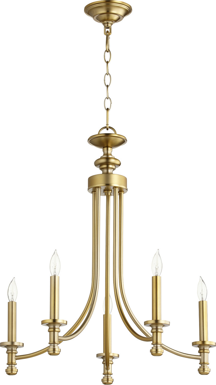 Quorum Rossington 6022-5-80 Chandelier Light - Aged Brass