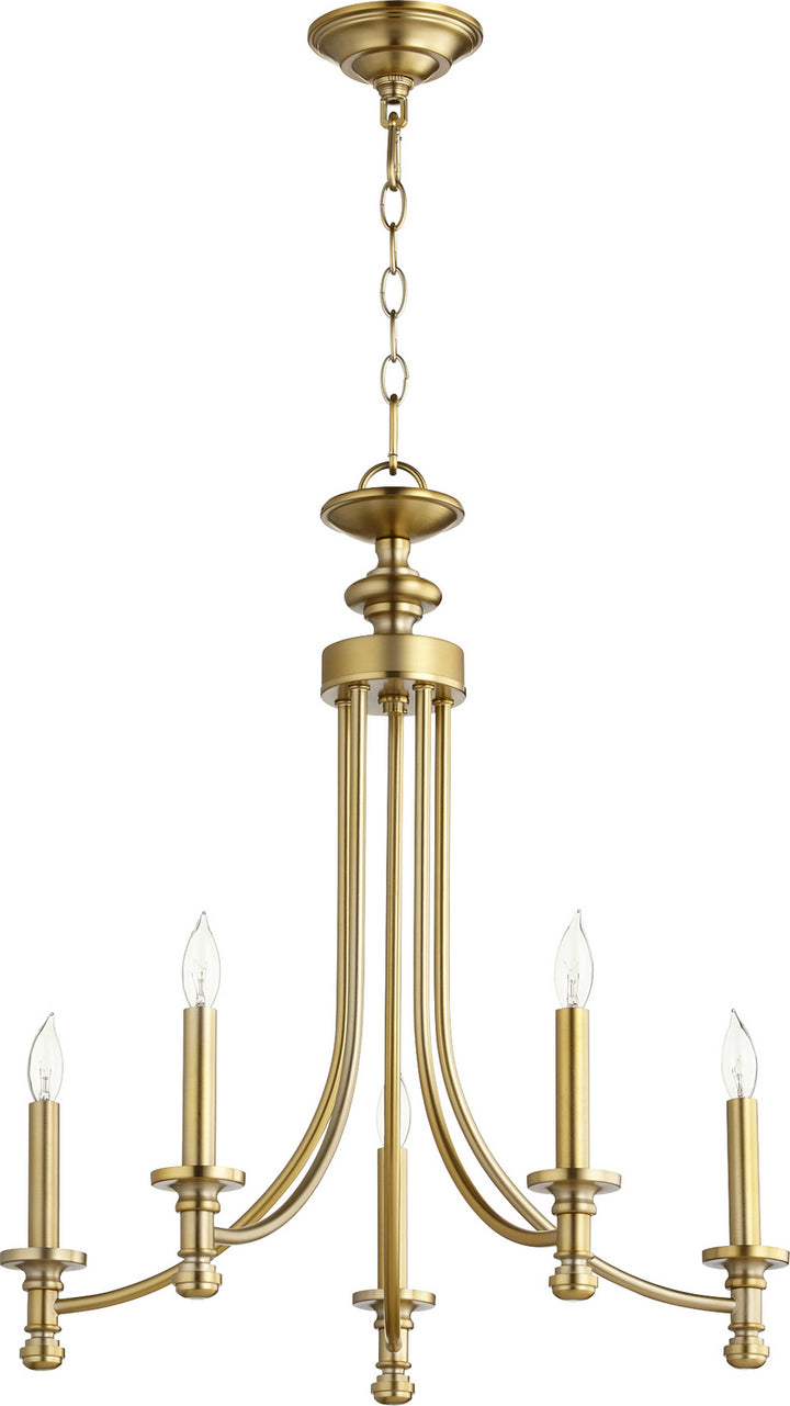 Quorum Rossington 6022-5-80 Chandelier Light - Aged Brass