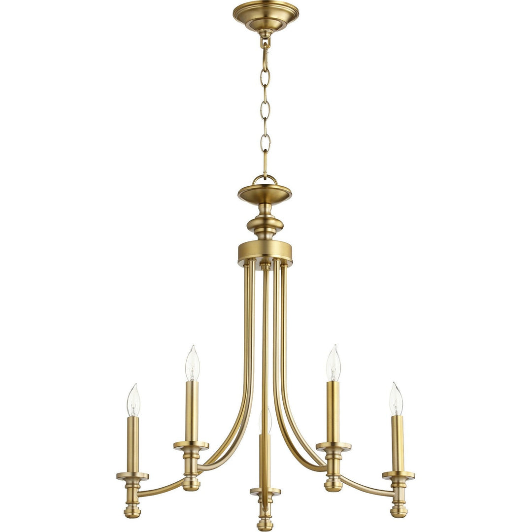 Quorum Rossington 6022-5-80 Chandelier Light - Aged Brass