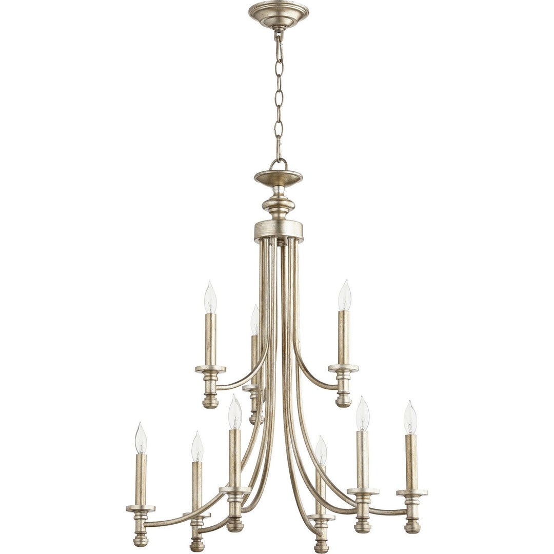 Quorum Rossington 6022-9-160 Chandelier Light - Aged Silver Leaf